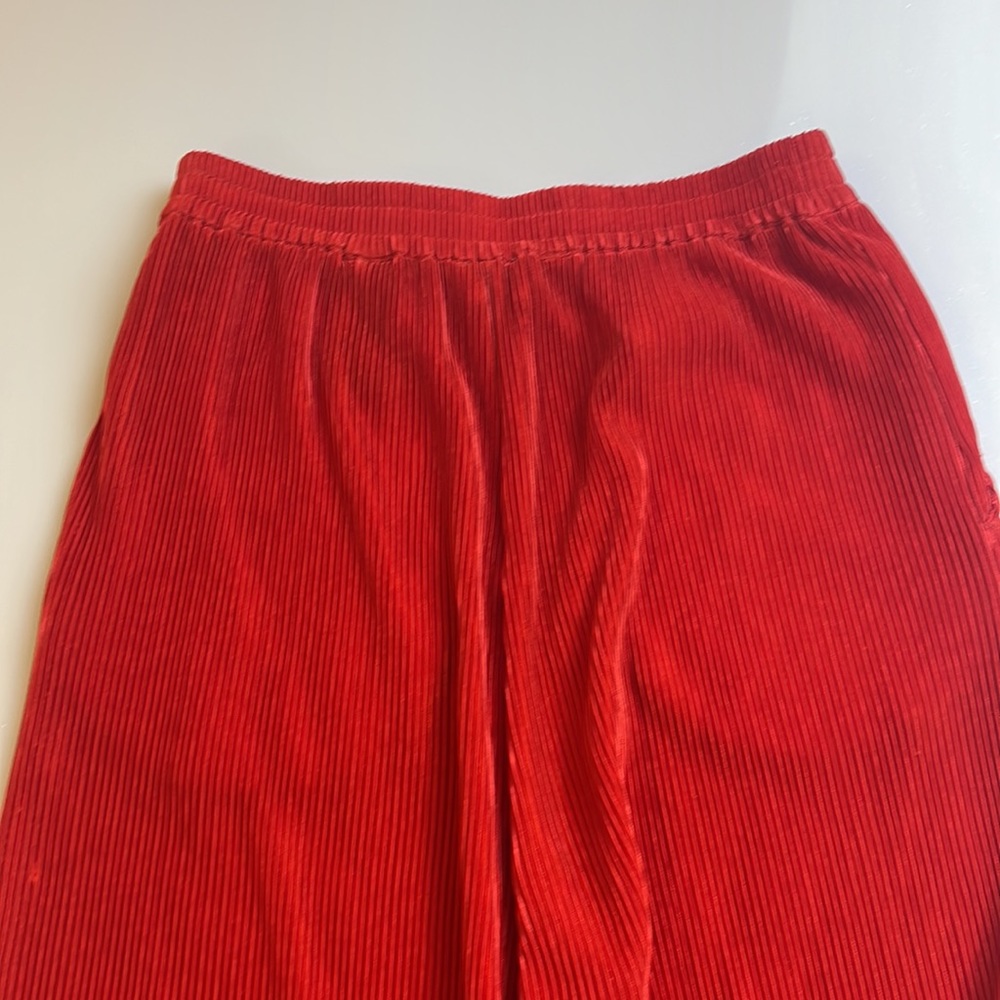 Other Stories Paris Atelier Women Red Ribbed Wide Leg Pants View 6